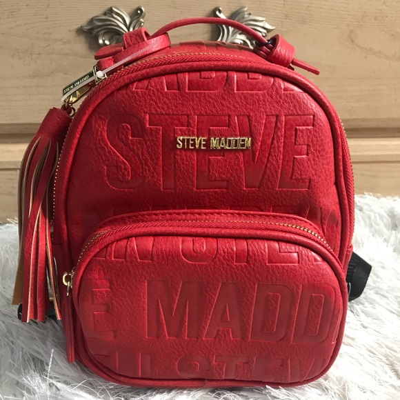 steve madden red backpack